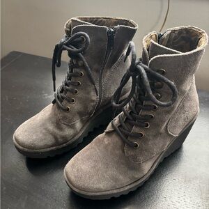 Fly London Women's Charcoal Suede Ankle Booties